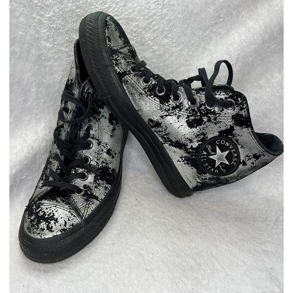 Converse Shoes - Converse All-Star Hidden Wedge Sneaker Black & Silver Womens Size 7.5  549556C